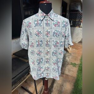 PreOwned Reyn Spooner Hawaiian Print Multicolored Full Button Men's XL